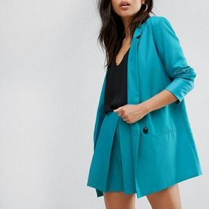 ASOS Pleat detail Shorts & Blazer in Mini Jaquard